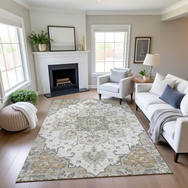 Dalyn Silk Road SR6 Ivory Rug shown in a room
