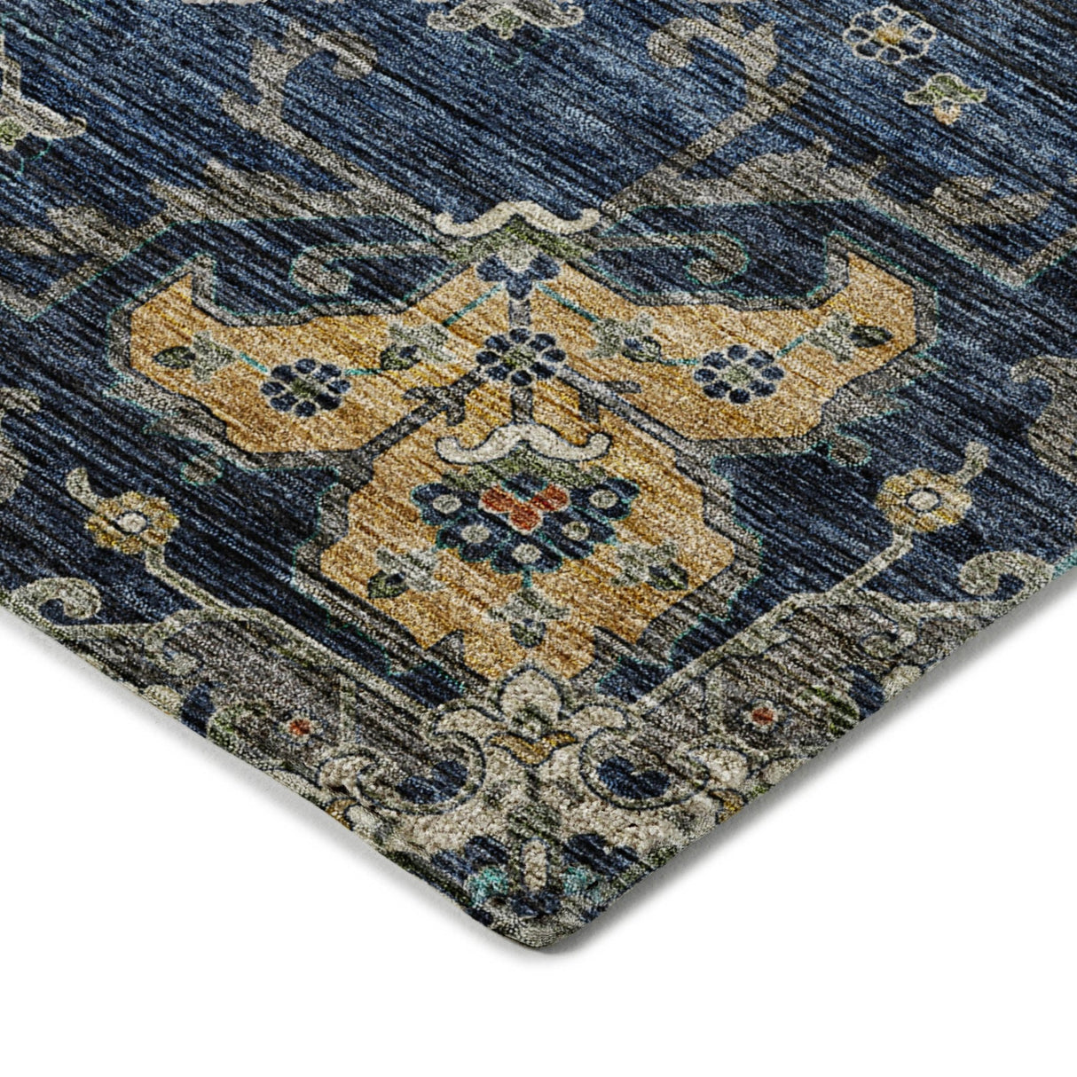 Dalyn Silk Road SR6 Navy Rug corner detail