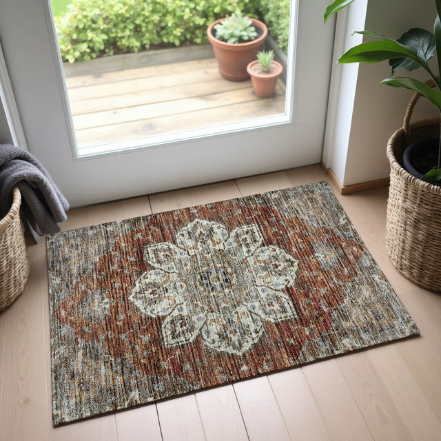 Dalyn Silk Road SR6 Paprika Rug shown in a room