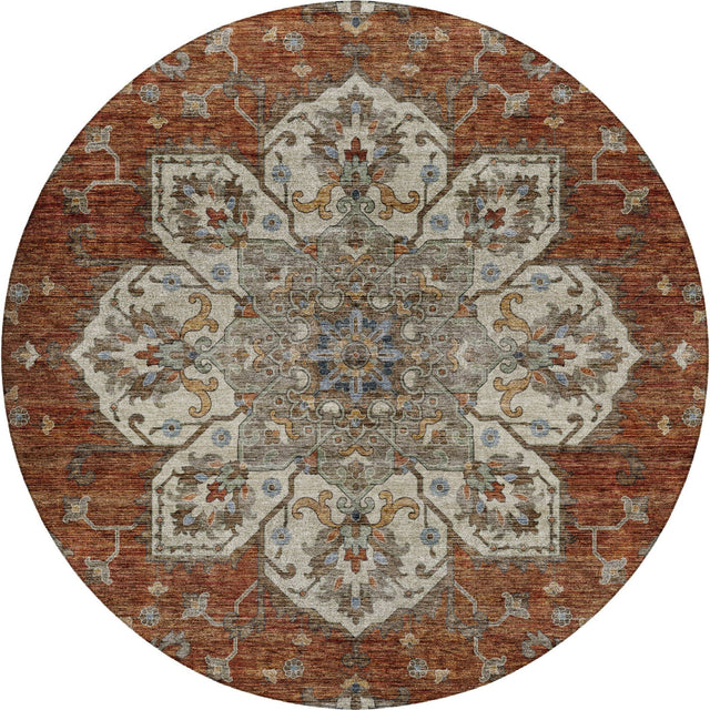 Dalyn Silk Road SR6 Paprika Rug round rug