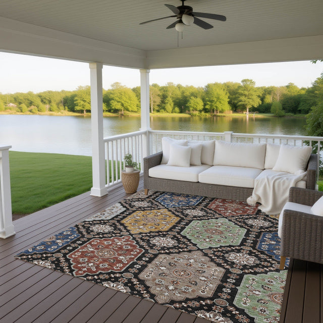 Dalyn Silk Road SR7 Black Rug outdoor lifestyle image