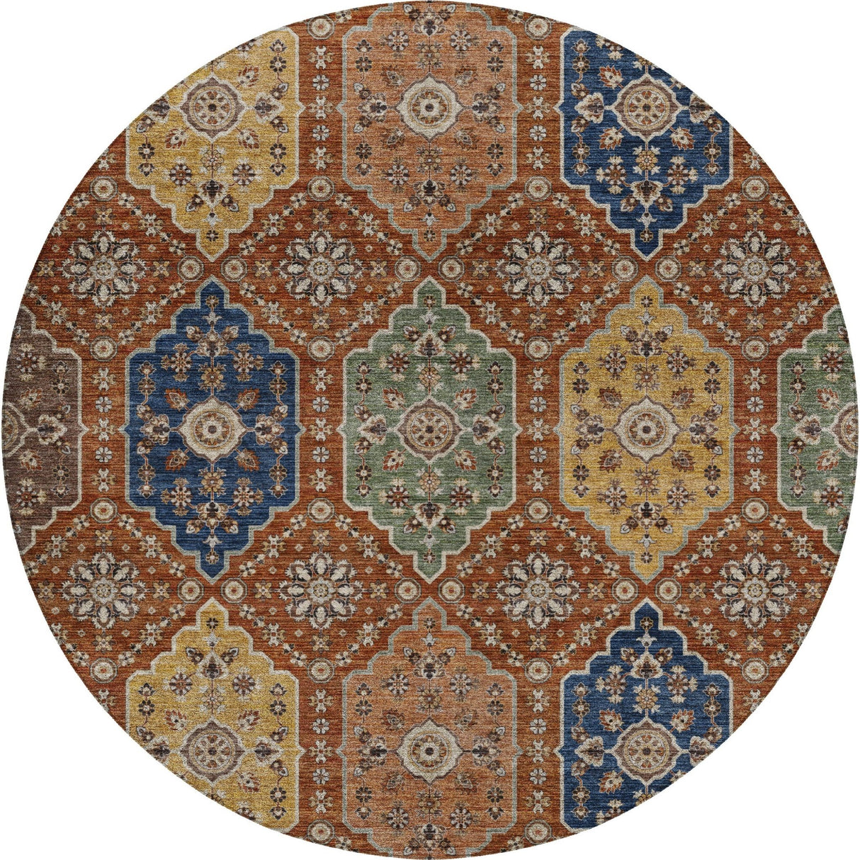 Dalyn Silk Road SR7 Paprika Rug round rug