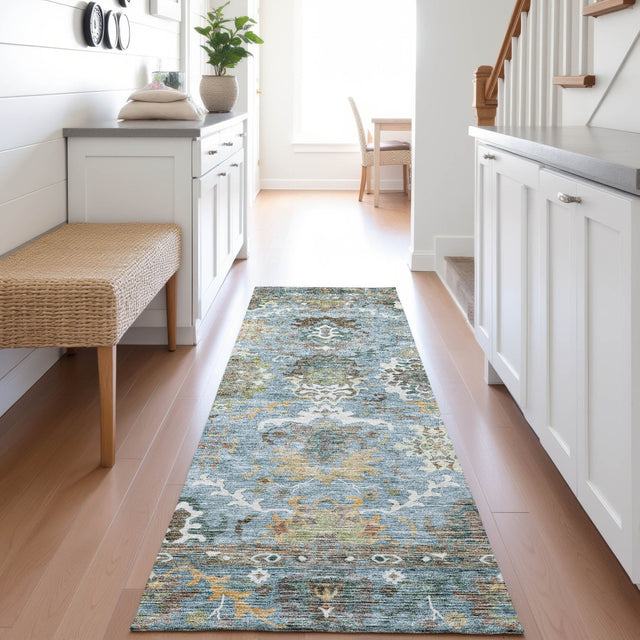 Dalyn Silk Road SR8 Aqua Rug shown in a room