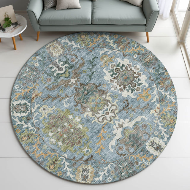 Dalyn Silk Road SR8 Aqua Rug shown in a room