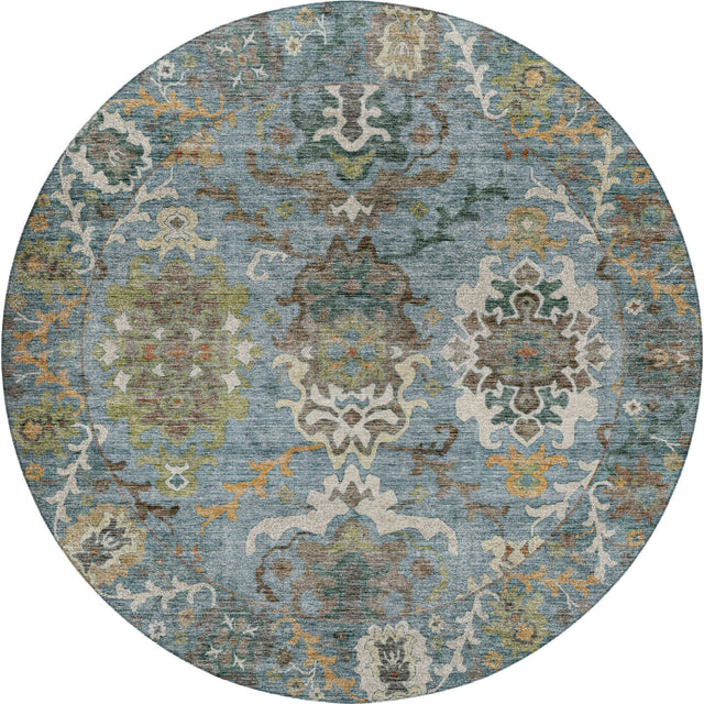 Dalyn Silk Road SR8 Aqua Rug round rug