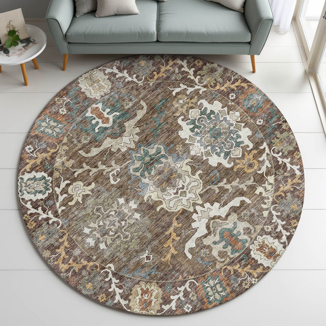 Dalyn Silk Road SR8 Chocolate Rug shown in a room