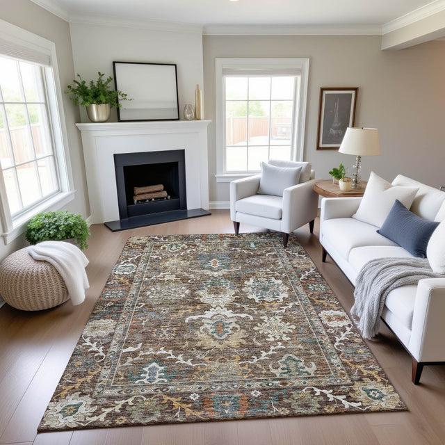 Dalyn Silk Road SR8 Chocolate Rug shown in a room