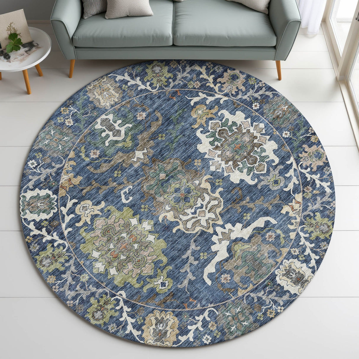 Dalyn Silk Road SR8 Navy Rug shown in a room