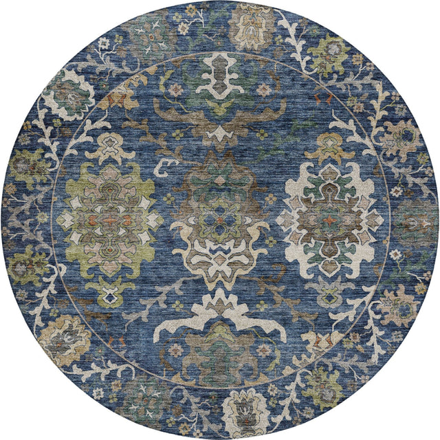 Dalyn Silk Road SR8 Navy Rug round rug