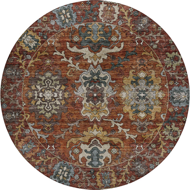 Dalyn Silk Road SR8 Paprika Rug round rug