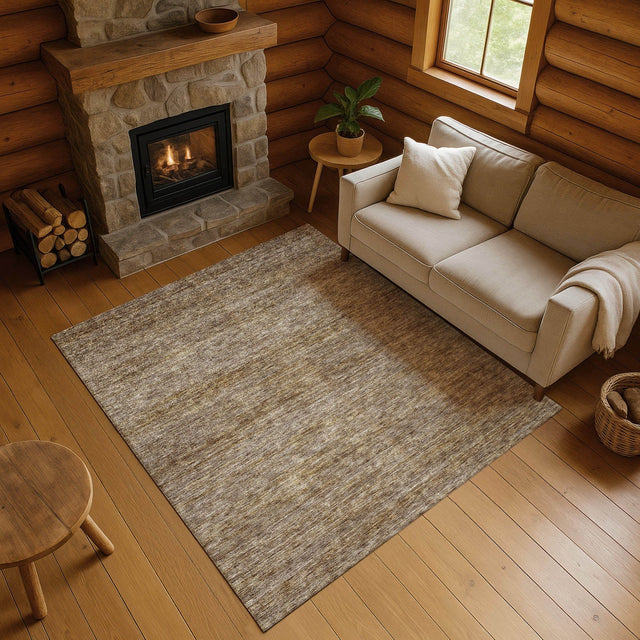 Dalyn Soft Essentials SE1 Brown Rug shown in a room
