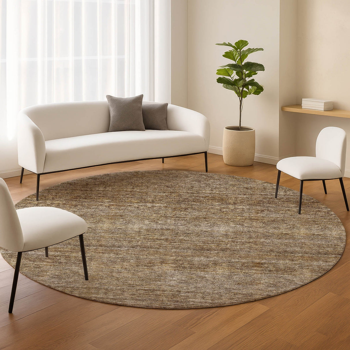 Dalyn Soft Essentials SE1 Brown Rug shown in a room
