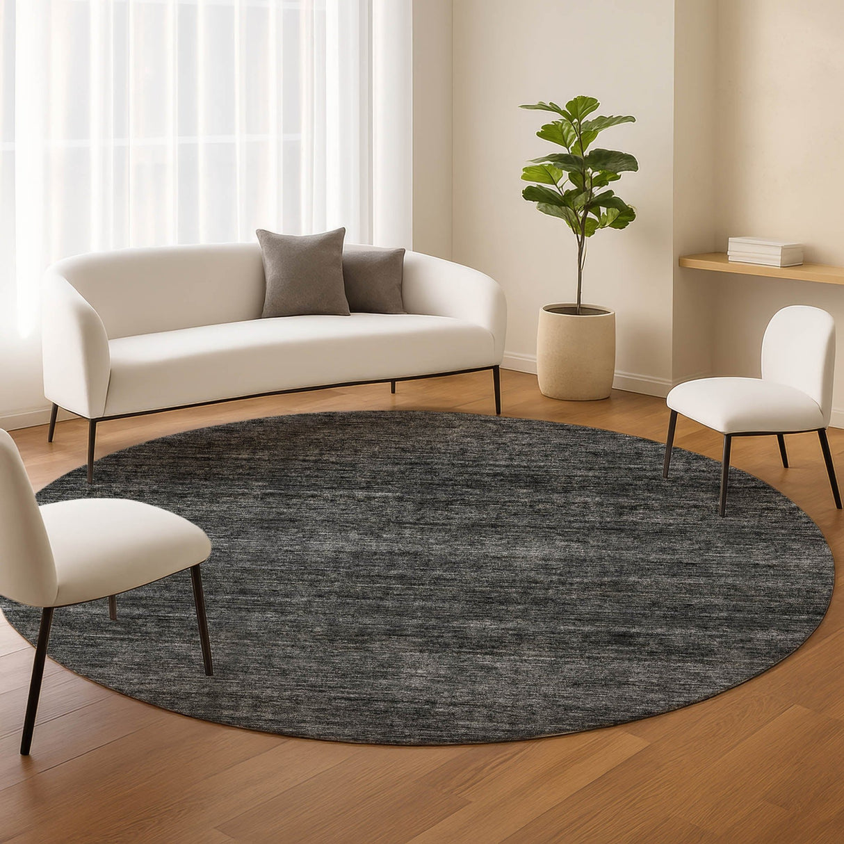Dalyn Soft Essentials SE1 Charcoal Rug shown in a room