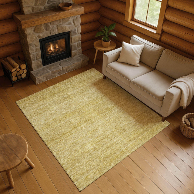 Dalyn Soft Essentials SE1 Gold Rug shown in a room