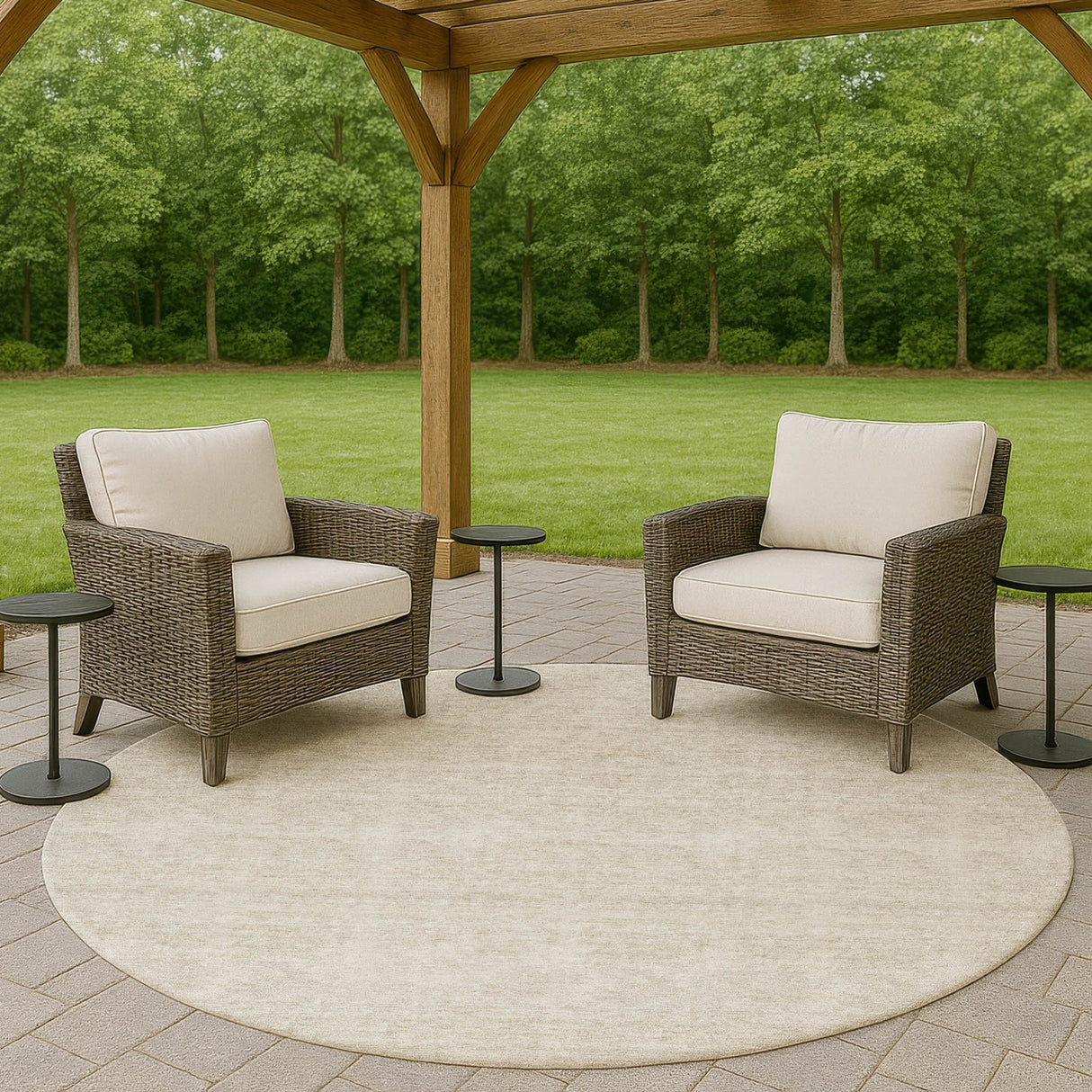 Dalyn Soft Essentials SE1 Ivory Rug outdoor lifestyle image