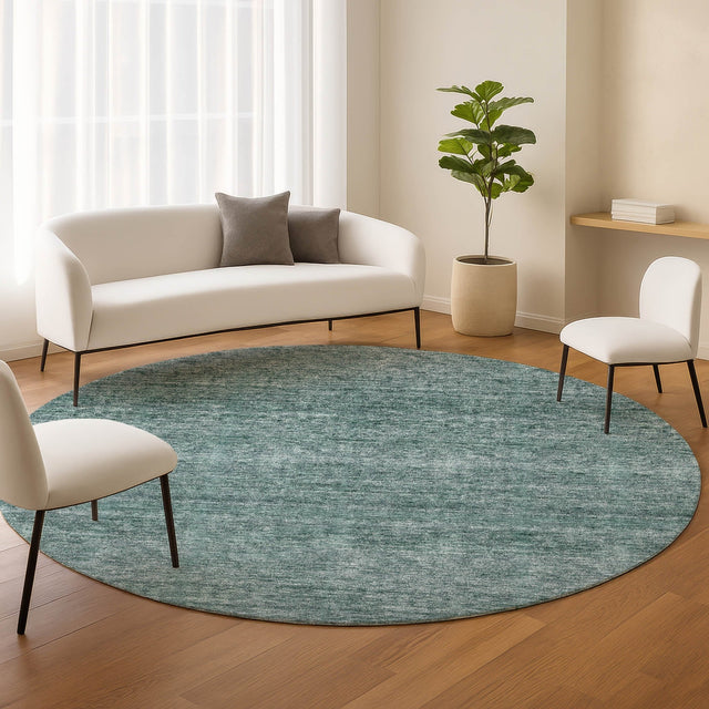 Dalyn Soft Essentials SE1 Teal Rug shown in a room