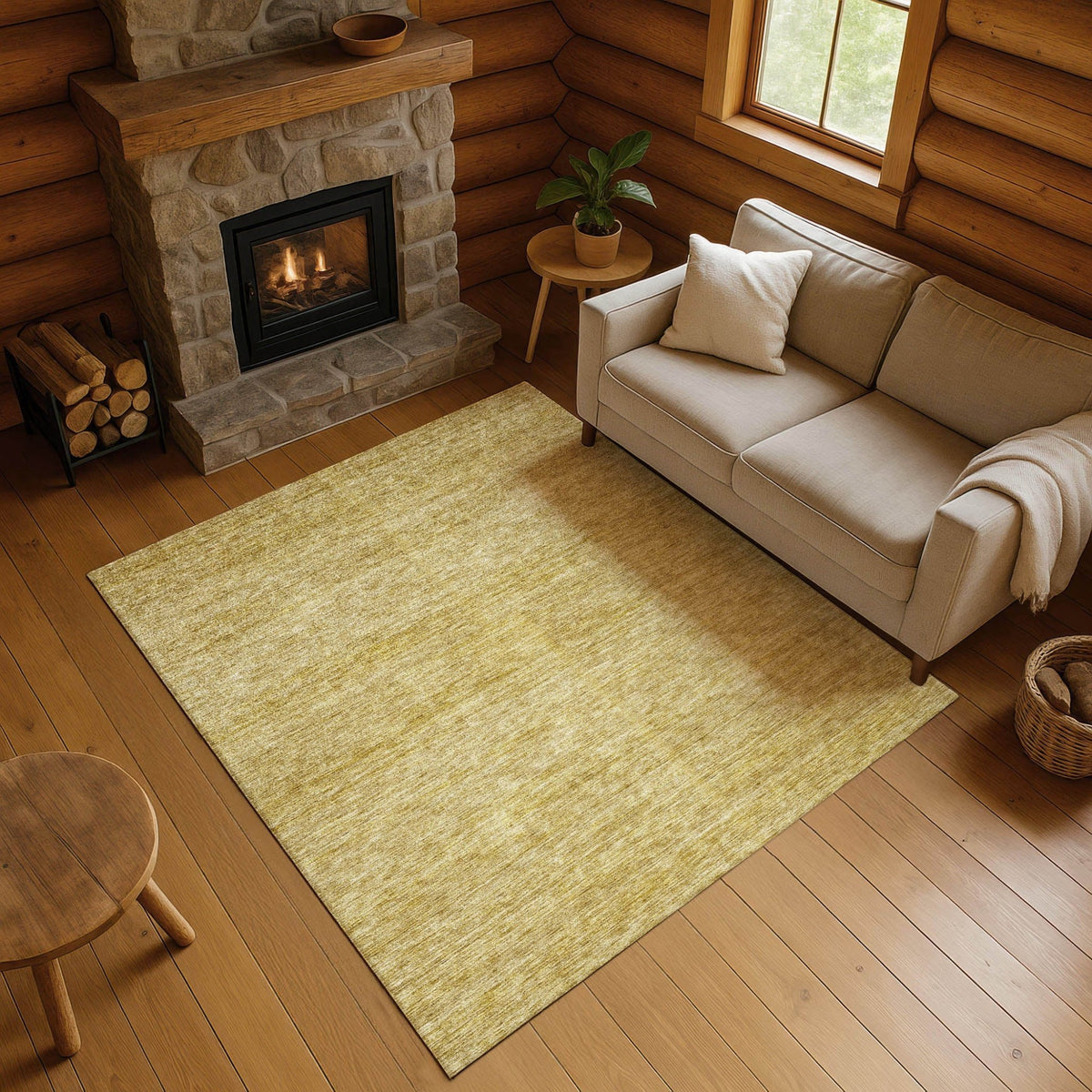 Dalyn Soft Essentials SE1 Transitional Machine Made Gold Rug