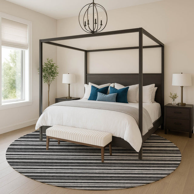 Dalyn Soft Essentials SE2 Black Rug shown in a room