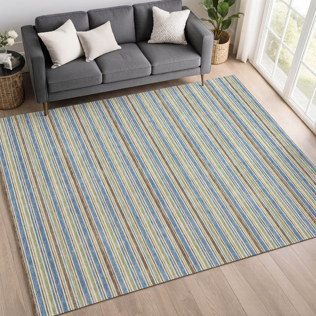 Dalyn Soft Essentials SE2 Blue Rug shown in a room