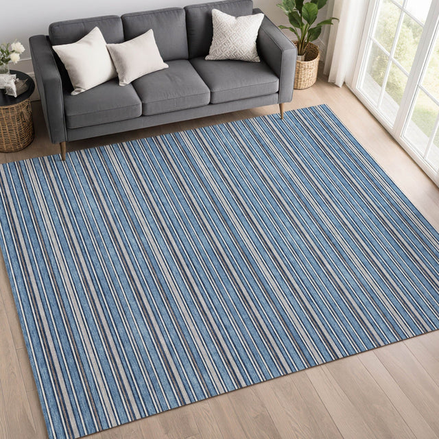 Dalyn Soft Essentials SE2 Denim Rug shown in a room