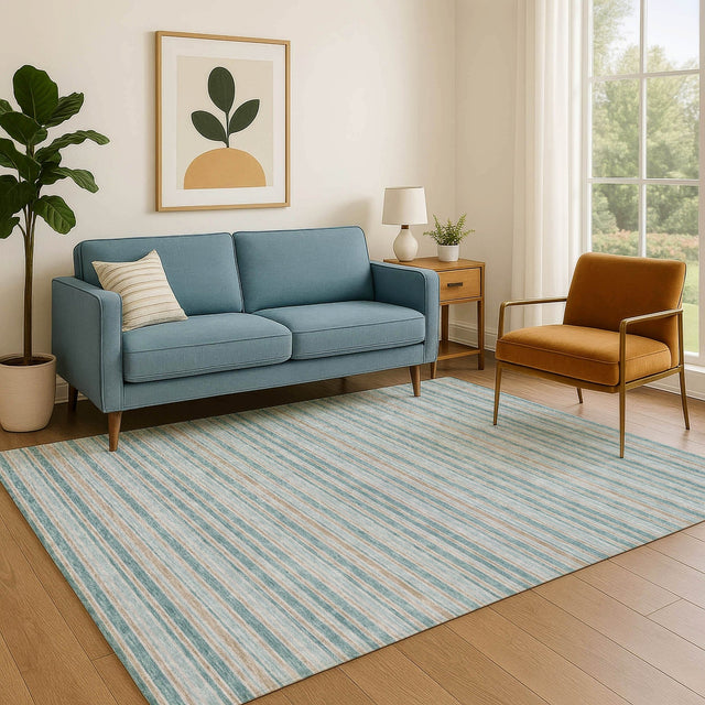 Dalyn Soft Essentials SE2 Teal Rug shown in a room