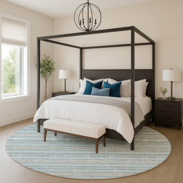Dalyn Soft Essentials SE2 Teal Rug shown in a room
