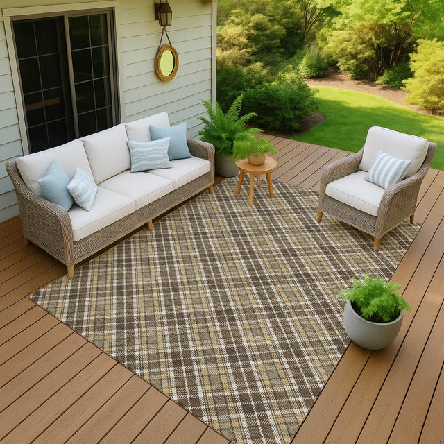 Dalyn Soft Essentials SE3 Chocolate Rug outdoor lifestyle image