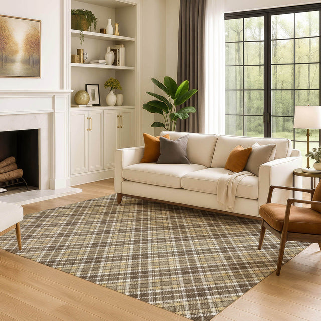 Dalyn Soft Essentials SE3 Chocolate Rug shown in a room