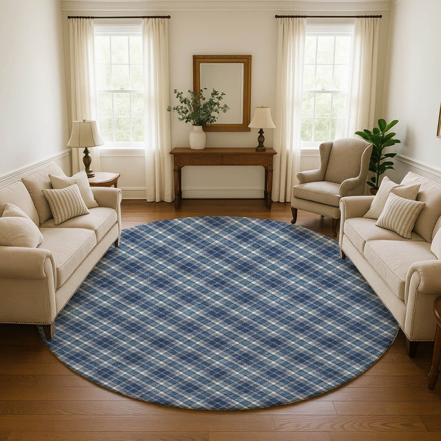 Dalyn Soft Essentials SE3 Navy Rug shown in a room