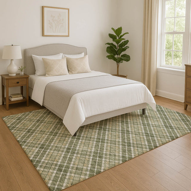 Dalyn Soft Essentials SE3 Olive Rug shown in a room