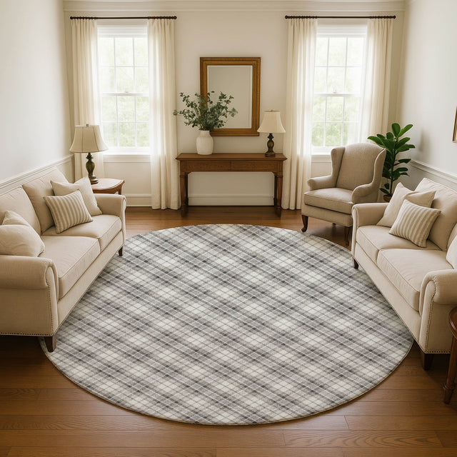 Dalyn Soft Essentials SE3 Putty Rug shown in a room