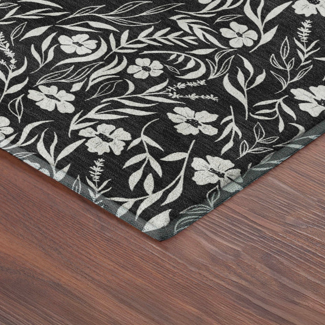 Dalyn Soft Essentials SE4 Black Rug corner detail
