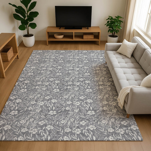 Dalyn Soft Essentials SE4 Gray Rug shown in a room