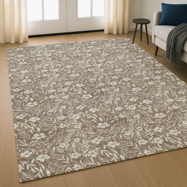 Dalyn Soft Essentials SE4 Mocha Rug shown in a room