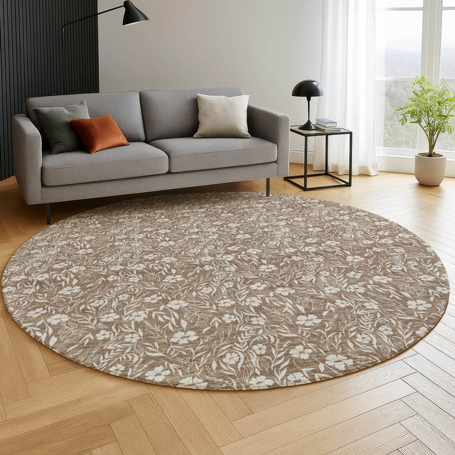Dalyn Soft Essentials SE4 Mocha Rug shown in a room
