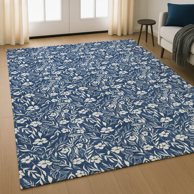 Dalyn Soft Essentials SE4 Navy Rug shown in a room