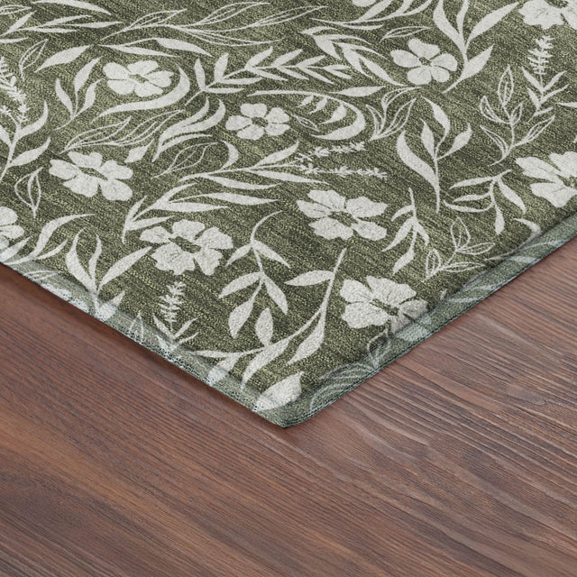 Dalyn Soft Essentials SE4 Olive Rug corner detail
