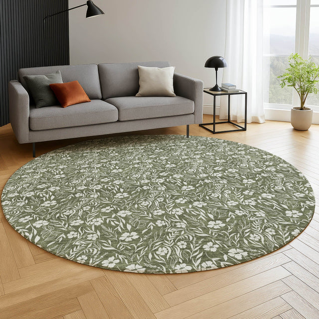 Dalyn Soft Essentials SE4 Olive Rug shown in a room