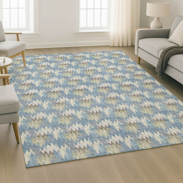 Dalyn Soft Essentials SE5 Blue Rug shown in a room