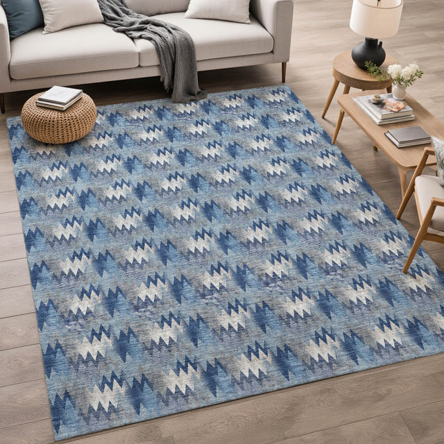 Dalyn Soft Essentials SE5 Denim Rug shown in a room