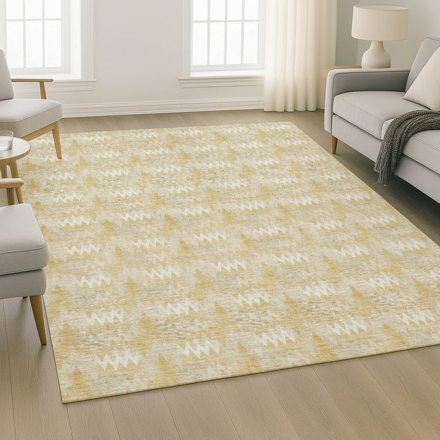 Dalyn Soft Essentials SE5 Gold Rug shown in a room