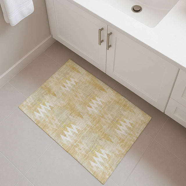 Dalyn Soft Essentials SE5 Gold Rug shown in a room