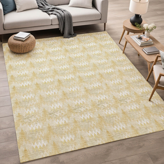 Dalyn Soft Essentials SE5 Gold Rug shown in a room