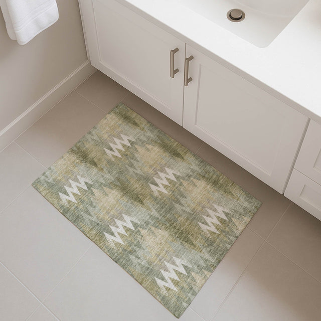 Dalyn Soft Essentials SE5 Olive Rug shown in a room