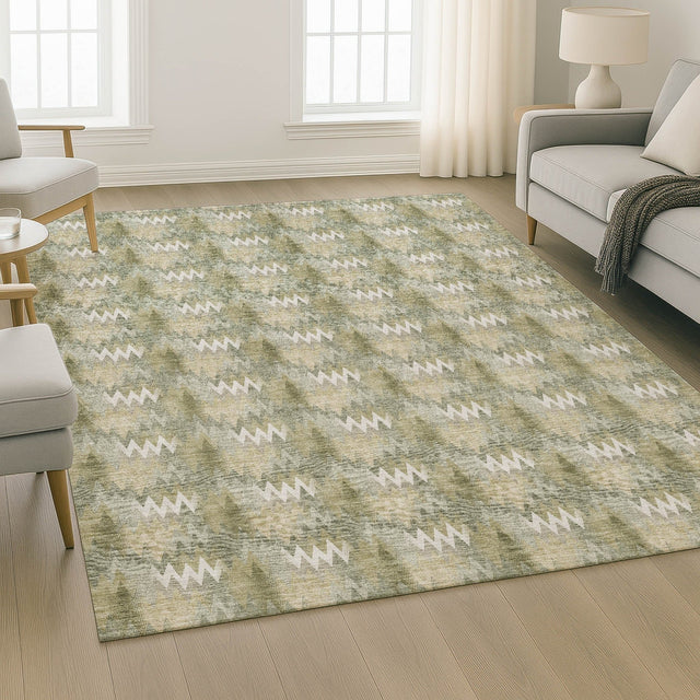 Dalyn Soft Essentials SE5 Olive Rug shown in a room