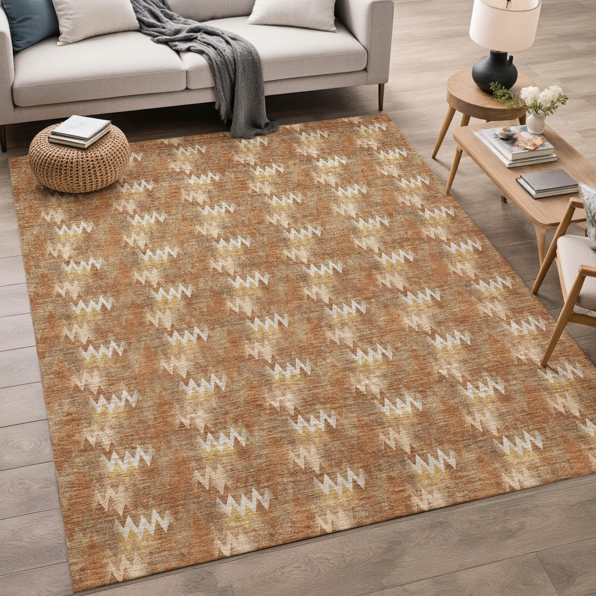 Dalyn Soft Essentials SE5 Paprika Rug shown in a room