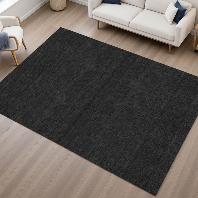 Dalyn Soft Essentials SE6 Black Rug shown in a room