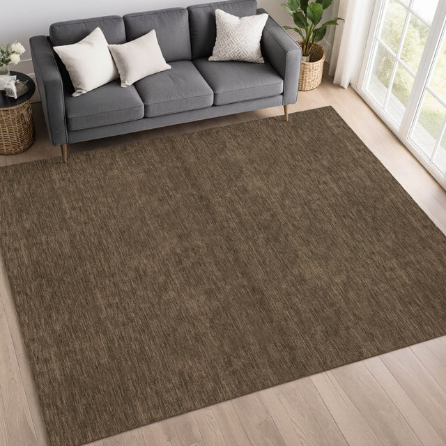 Dalyn Soft Essentials SE6 Chocolate Rug shown in a room