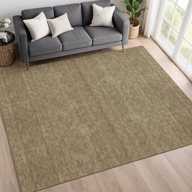 Dalyn Soft Essentials SE6 Coffee Rug shown in a room