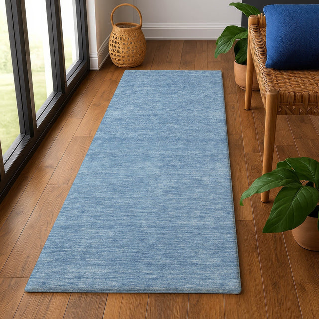 Dalyn Soft Essentials SE6 Denim Rug shown in a room